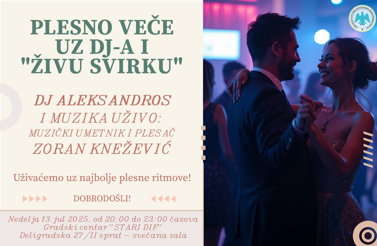 Plesno veče uz dj-a i ŽIVU SVIRKU